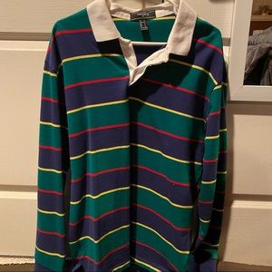 Collared Striped Indie Long Sleeve T-shirt